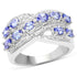 1.71 Carat Genuine Tanzanite and White Diamond .925 Sterling Silver Ring  DestGlow
