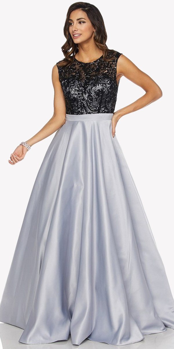 Juliet 661 Sleeveless Floor Length A-line Dress Keyhole Back by DiscountDressShop