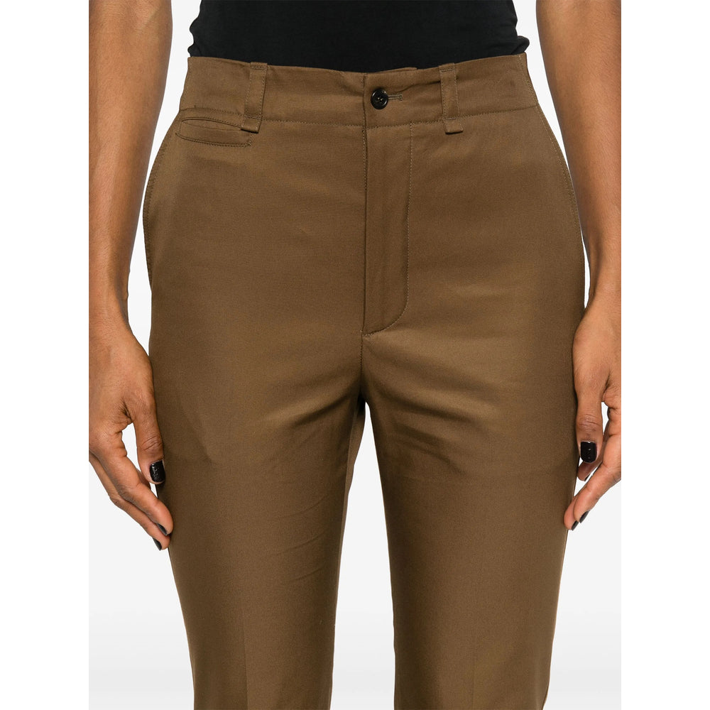 Saint Laurent Brown Trousers - Straight Trousers Women by Luosophy