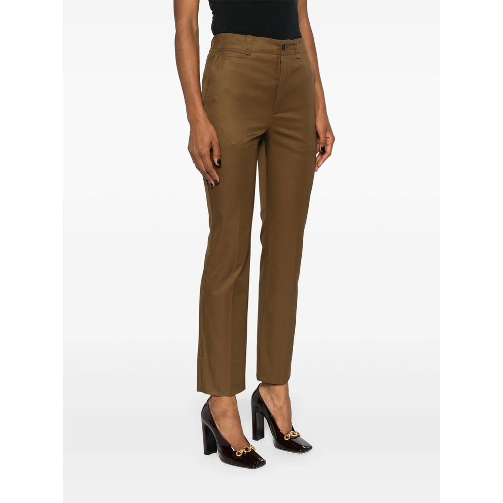 Saint Laurent Brown Trousers - Straight Trousers Women by Luosophy