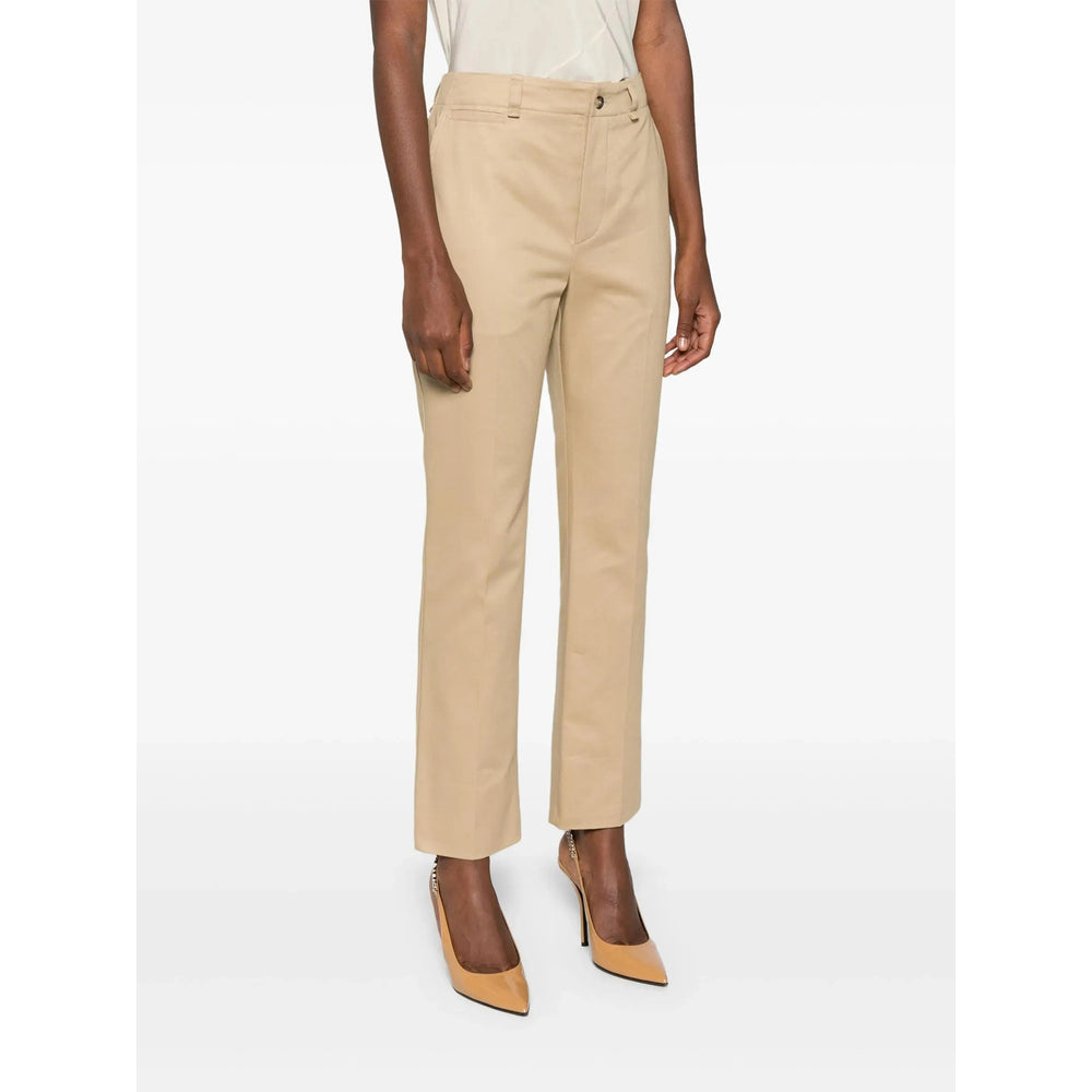 Saint Laurent Neutrals Trousers - Straight Trousers Women by Luosophy