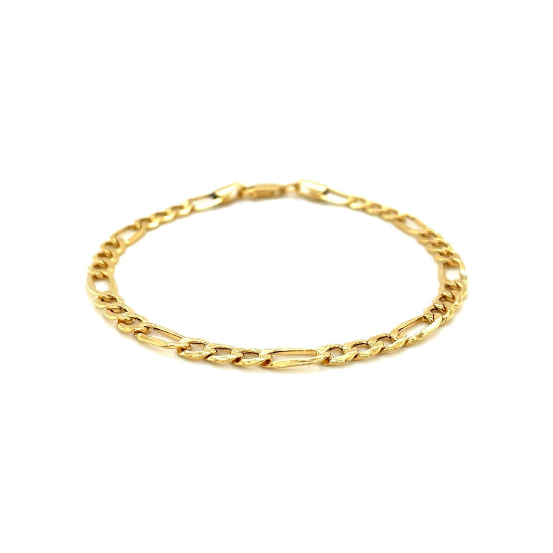 4.6mm 14k Yellow Gold Lite Figaro Bracelet  DestGlow