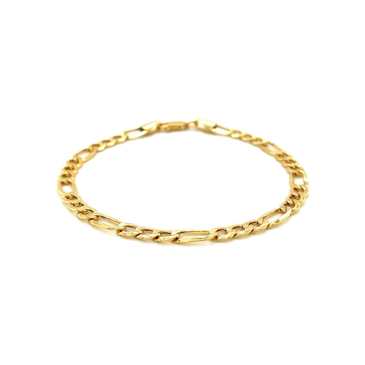 4.6mm 14k Yellow Gold Lite Figaro Bracelet  DestGlow