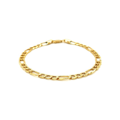 4.6mm 14k Yellow Gold Lite Figaro Bracelet  DestGlow