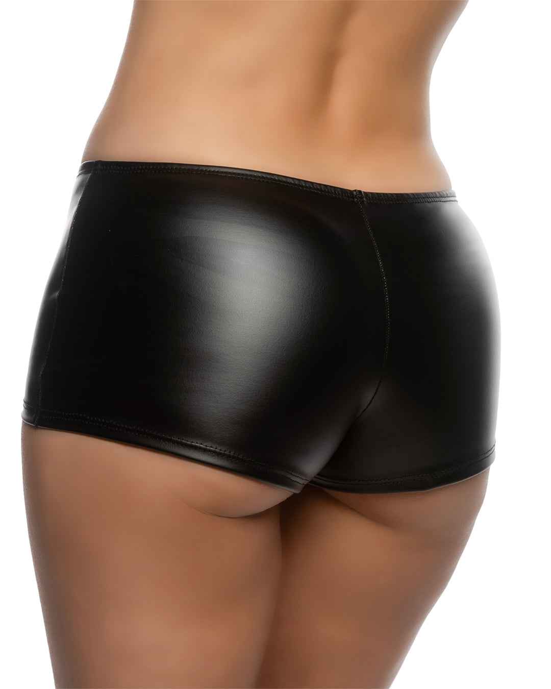 1pc Low rise Cheeky Coated Spandex Shorts