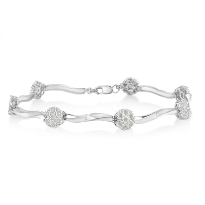 Sterling Silver Diamond Link Bracelet (1 cttw, H-I Color, I1-I2 Clarity) by Bids.com