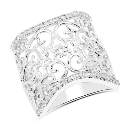 0.25 Carat Genuine White Diamond .925 Sterling Silver Ring by Bids.com