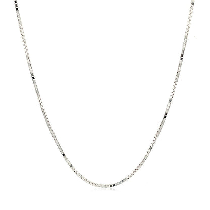 10k White Gold Adjustable Box Chain 0.85mm by Bids.com