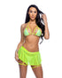 Bedazzled Mesh Mini Skirt with Rhinestone Detail 