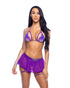 Bedazzled Mesh Mini Skirt with Rhinestone Detail