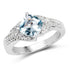 2.06 Carat Genuine Blue Topaz and White Topaz .925 Sterling Silver Ring  DestGlow