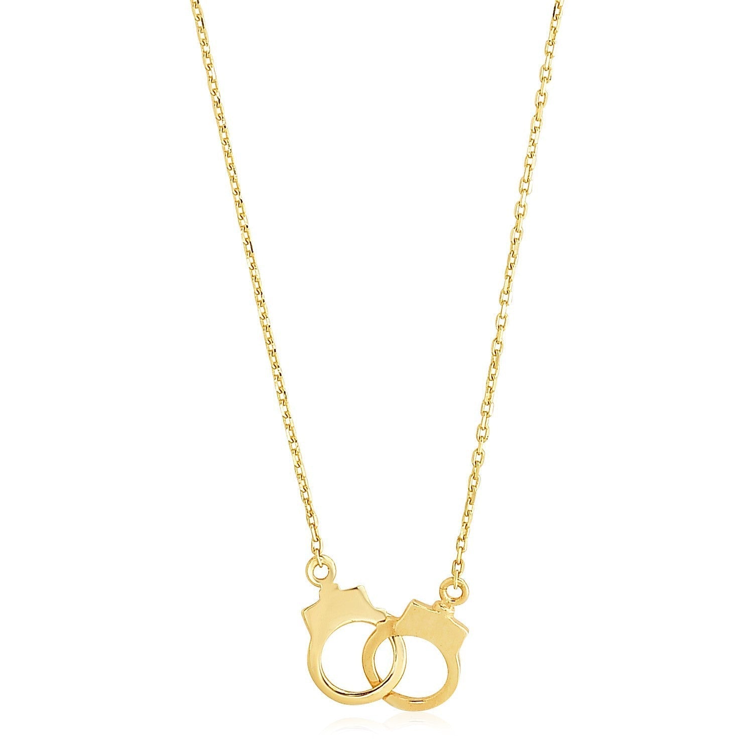 14k Yellow Gold High Polish Handcuff Necklace  DestGlow