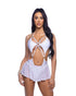 Bedazzled Mesh Mini Skirt with Rhinestone Detail 
