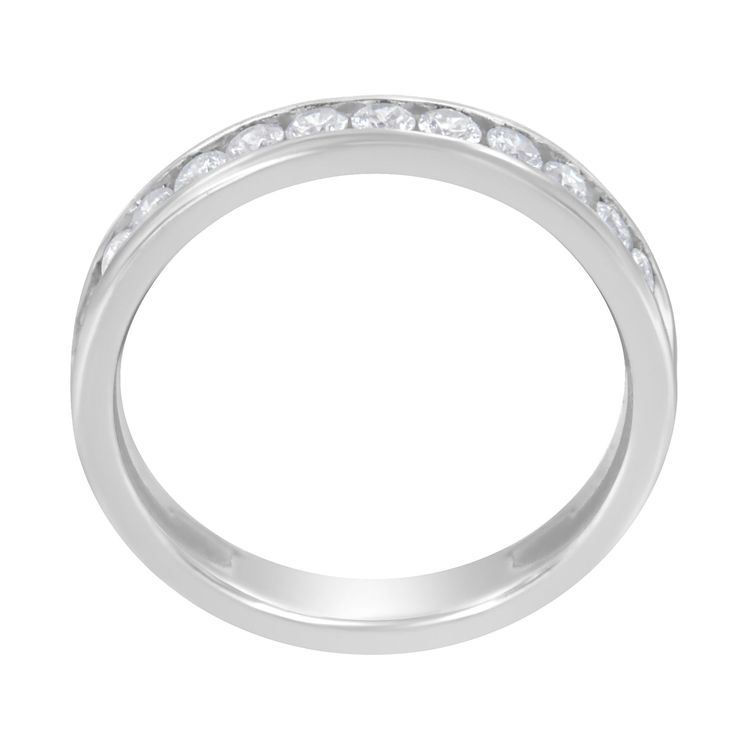 14K White Gold 1/2 cttw Diamond Band Ring (I-J Color, I2-I3 Clarity) - Size 7 by Bids.com