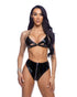 2PC High-Waisted Vinyl Short Set