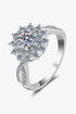 Sparkala™ Flower-Shape Split Shank Ring (Platinum Over Pure Sterling Silver) by Sparkala