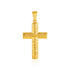 14k Yellow Gold Reversible Textured Cross Pendant by Bids.com