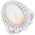 6.38 Carat Genuine Ethiopian Opal and White Diamond 14K White Gold Ring by Bids.com