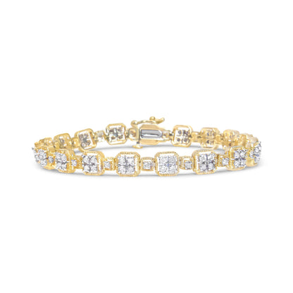 10K White Gold 2.0 Cttw Diamond Square Link Bracelet (J-K Color, I2-I3 Clarity) - Size 7.25" by Bids.com