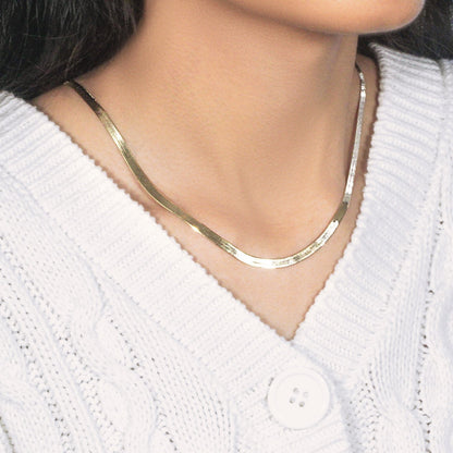 Imperial Herringbone Chain in 10k Yellow Gold (3.80 mm)  DestGlow
