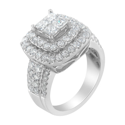 14KT White Gold Round and Princess Diamond Ring (2 1/4 cttw, H-I Color, SI1-SI2 Clarity) by Bids.com