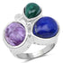 11.23 Carat Genuine Malachite, Charolite And Lapis .925 Sterling Silver Ring by Bids.com
