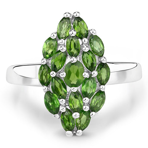 1.28 Carat Genuine Chrome Diopside .925 Sterling Silver Ring by Bids.com