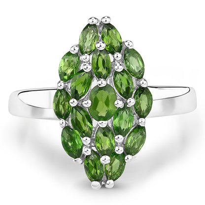 1.28 Carat Genuine Chrome Diopside .925 Sterling Silver Ring by Bids.com