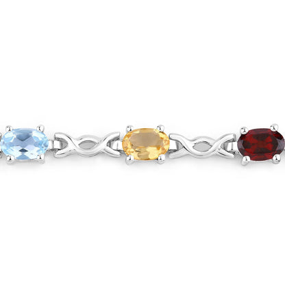 2.24 Carat Genuine Multi Stone .925 Sterling Silver Bracelet  DestGlow