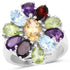 5.150 Carat Genuine Multi Stones .925 Sterling Silver Ring  DestGlow