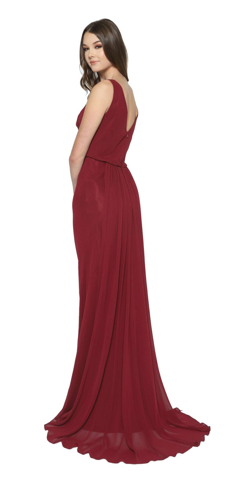 Juliet 670 Floor Length Formal Dress with Cowl Neckline by DiscountDressShop