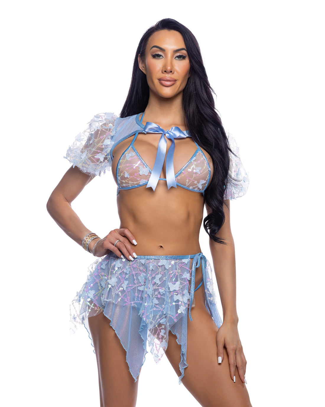 Butterfly &amp; Sequin Triangle Top by Rave Fix