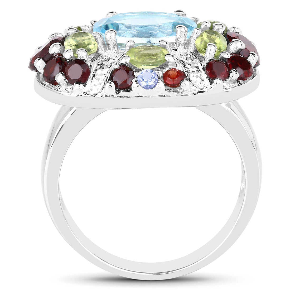 5.43 Carat Genuine Multi Stone .925 Sterling Silver Ring by Bids.com