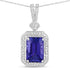 2.56 Carat Genuine Tanzanite and White Diamond 14K White Gold Pendant by Bids.com