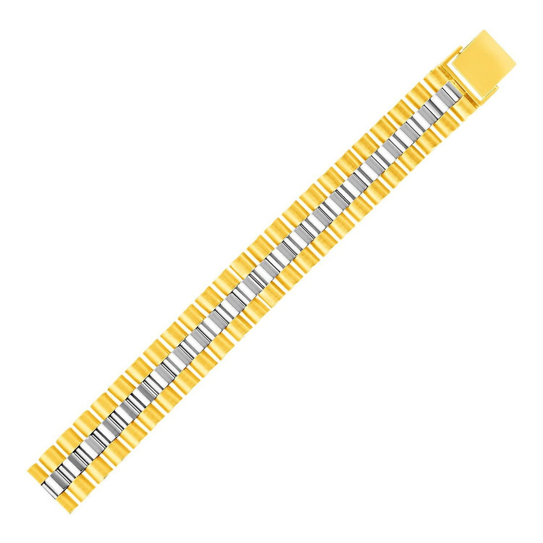 14k Two Tone Gold Mens Panther Link Bracelet by Bids.com