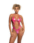 Strappy 5-Ring Foil 1PC Cutout Bodysuit by Rave Fix