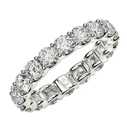 Round Cut Lab Grown Diamond Eternity Ring in 14k White Gold (2 cttw FG/VS2) by Bids.com