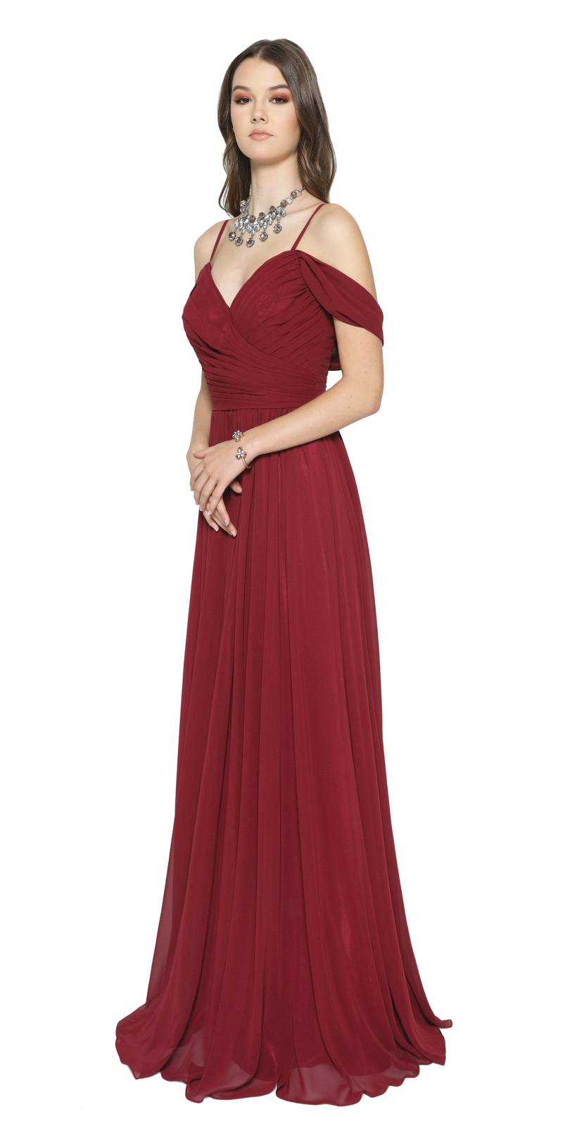 Juliet 676 Cold-Shoulder Formal A-line Dress by DiscountDressShop