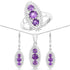 3.60 Carat Genuine Amethyst and White Topaz .925 Sterling Silver 3 Piece Jewelry Set (Ring, Earrings, and Pendant w/ Chain) by Bids.com