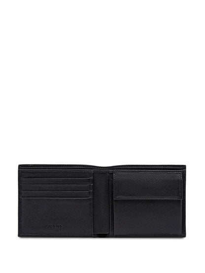 Prada Men Portafoglio Bi-Fold Con Portamonete In Pelle Saffiano by Luosophy