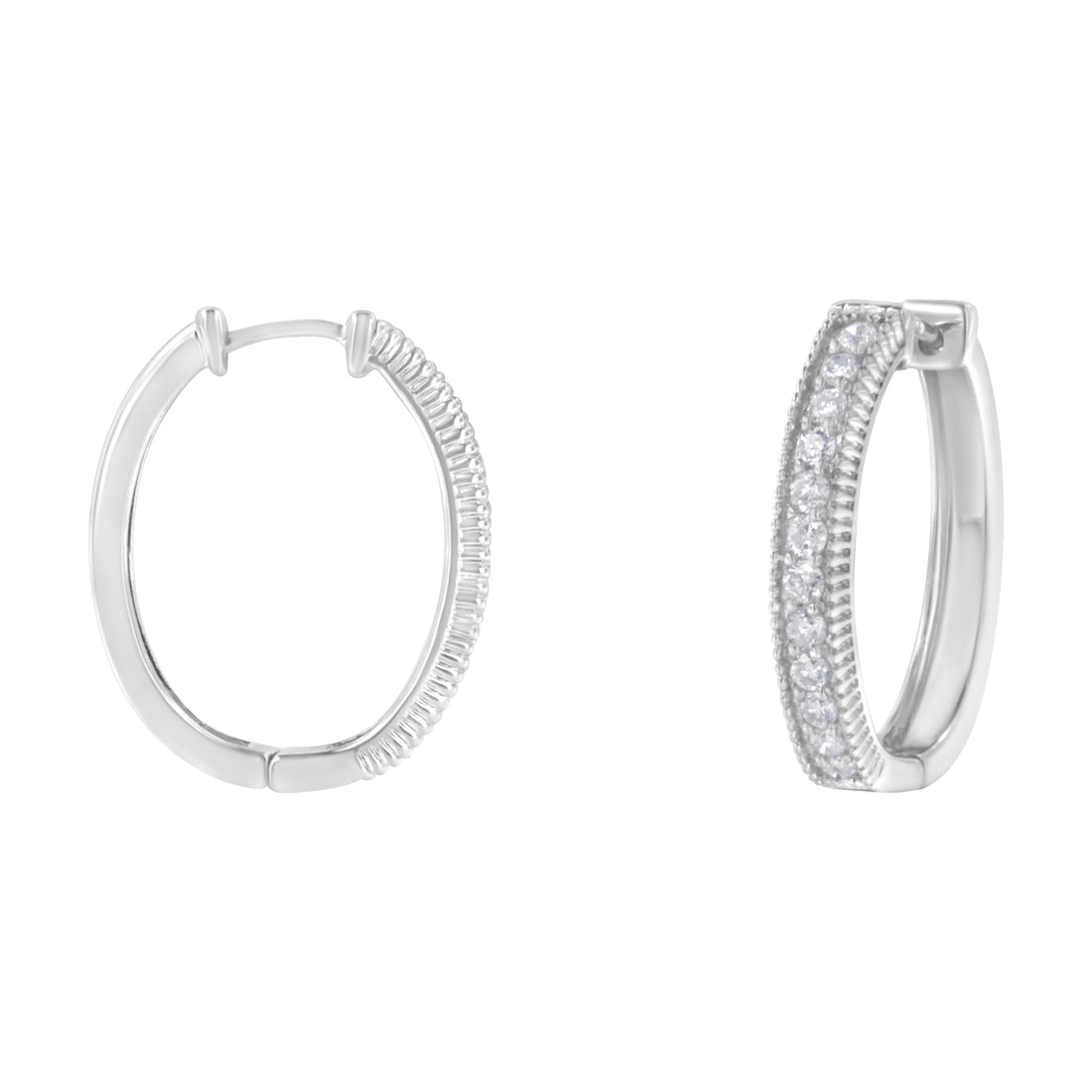 10KT White Gold Diamond Hoop Earring (1.00 cttw, H-I Color, I1-I2 Clarity) by Bids.com