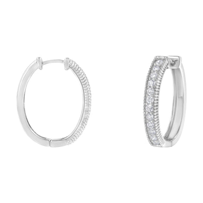 10KT White Gold Diamond Hoop Earring (1.00 cttw, H-I Color, I1-I2 Clarity) by Bids.com