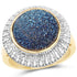 4.90 Carat Genuine Cobalt Blue Drusy .925 Sterling Silver Ring by Bids.com