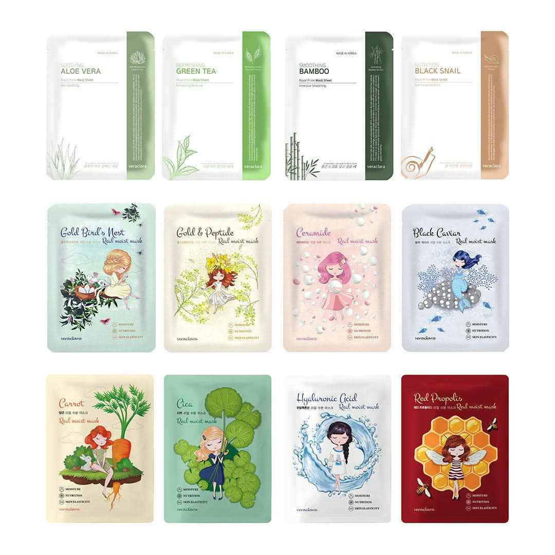 ] Facial Mask Sheet | Korean Skincare | Lighten, Moisturize, Firming Skin | Diminish Dark Spot &amp; Circles (16PRIMECOMBE)