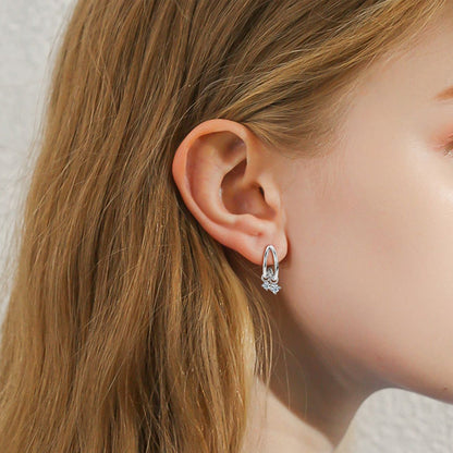Platinum-Plated Pure Sterling Silver Sparkala™ C-Hoop Earrings by Sparkala