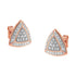 14K Rose Gold over .925 Sterling Silver Diamond-Accented Trillion Shaped 4-Stone Halo-Style Stud Earrings (H-I Color, I2-I3 Clarity) by Bids.com