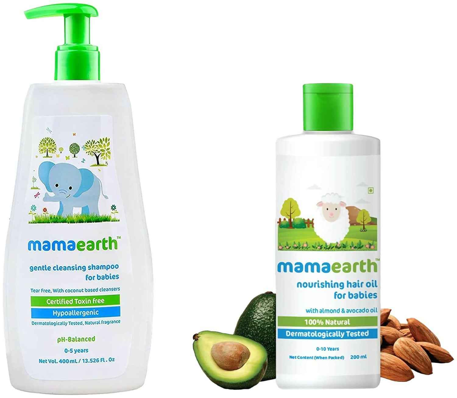 Mamaearth Gentle Cleansing Natural Baby Shampoo &amp; Nourishing Hair Oil for Babies
