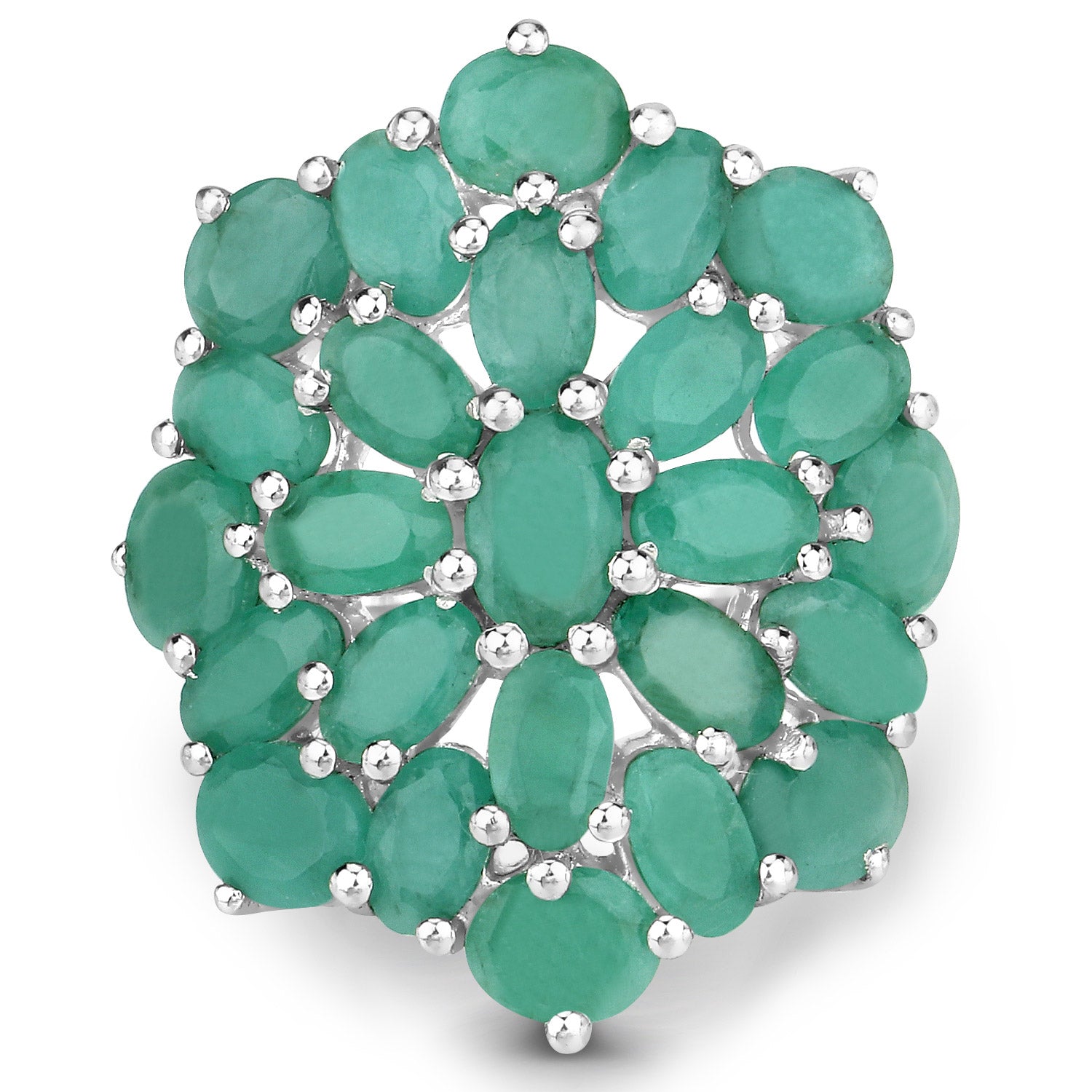 5.88 Carat Genuine Emerald .925 Sterling Silver Ring by Bids.com