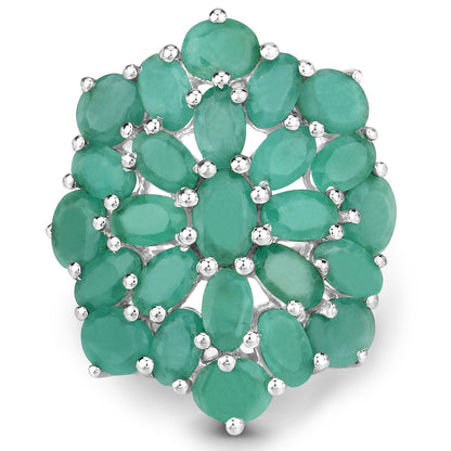 5.88 Carat Genuine Emerald .925 Sterling Silver Ring by Bids.com