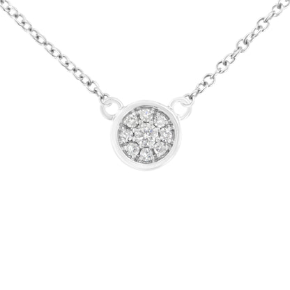 10K White Gold 1/4 Cttw Diamond Flower Pendant Necklace (I-J Color, I2-I3 Clarity) - Adjustable 16-18" chain by Bids.com